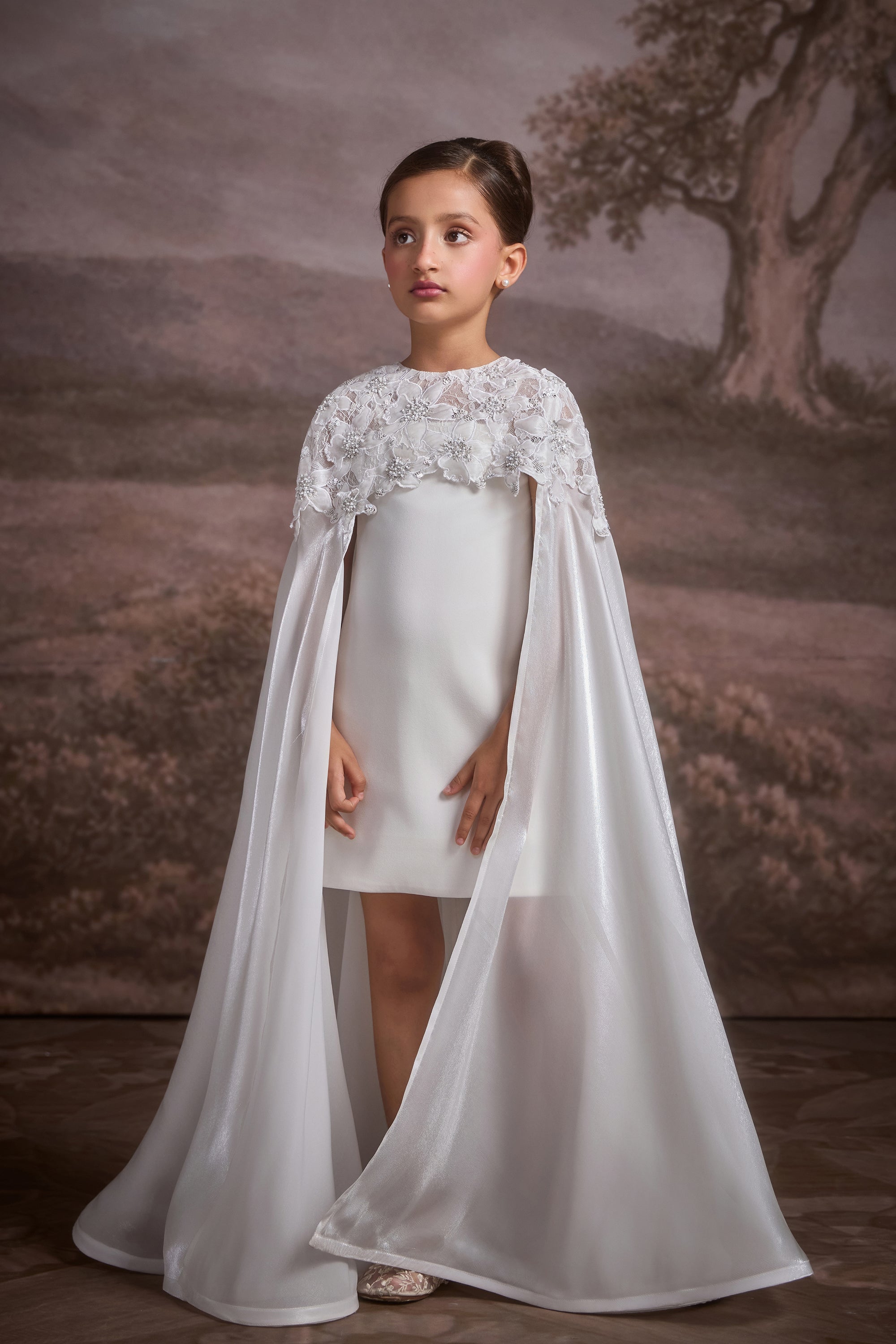 The White Frost Caplet with Dress (Set of 2)