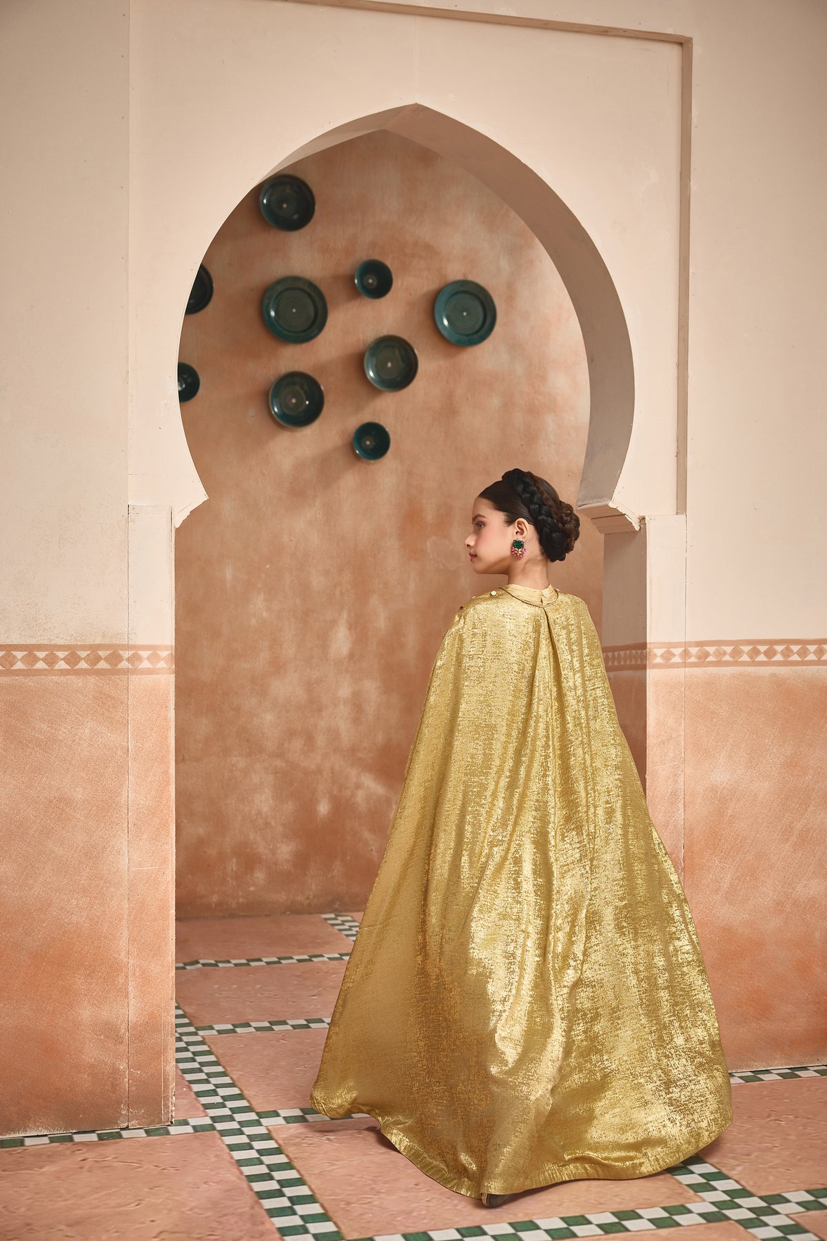 The Golden Gemstone Cape with Aneesa Dress