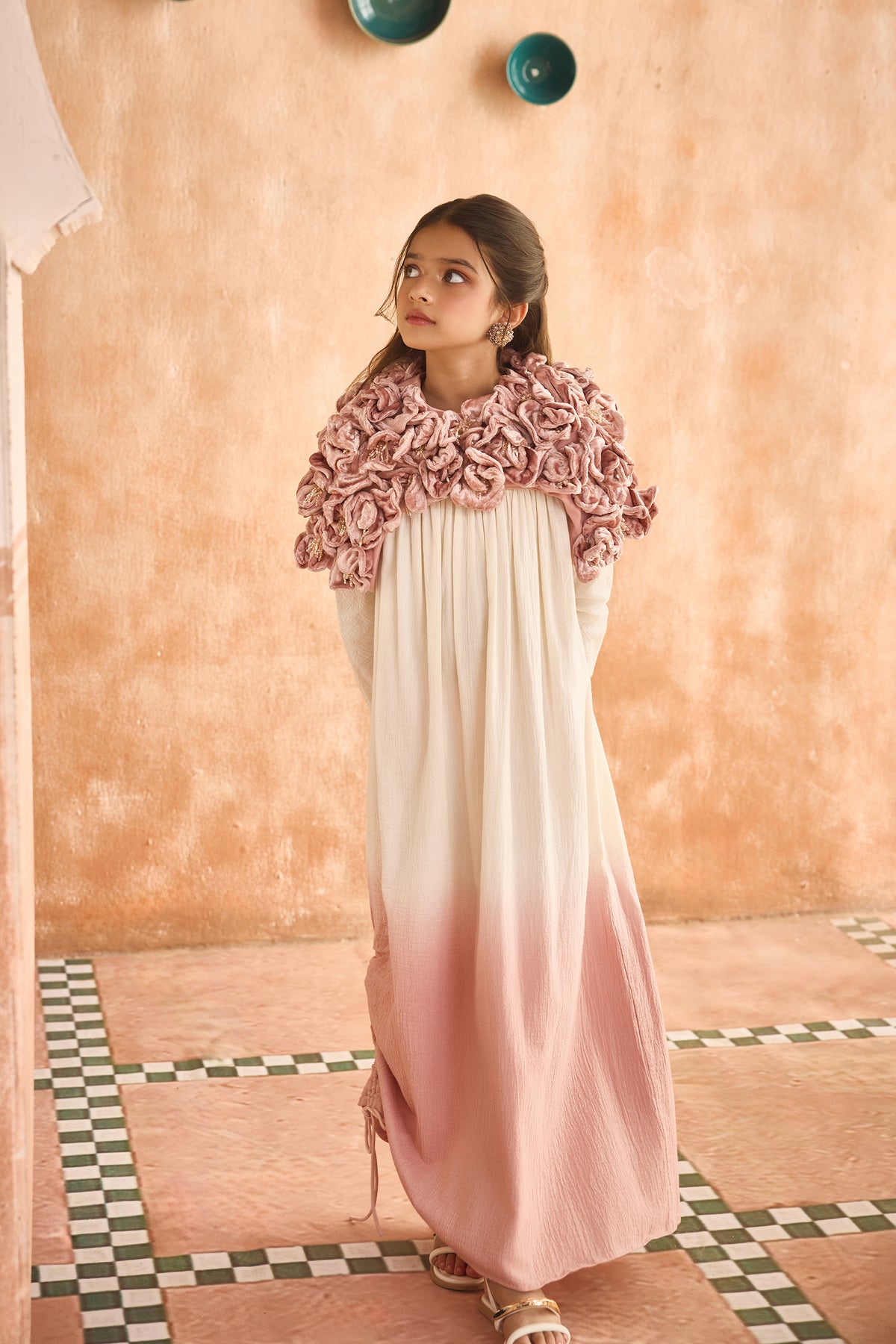 The Izara Ombre Pink Cape Set