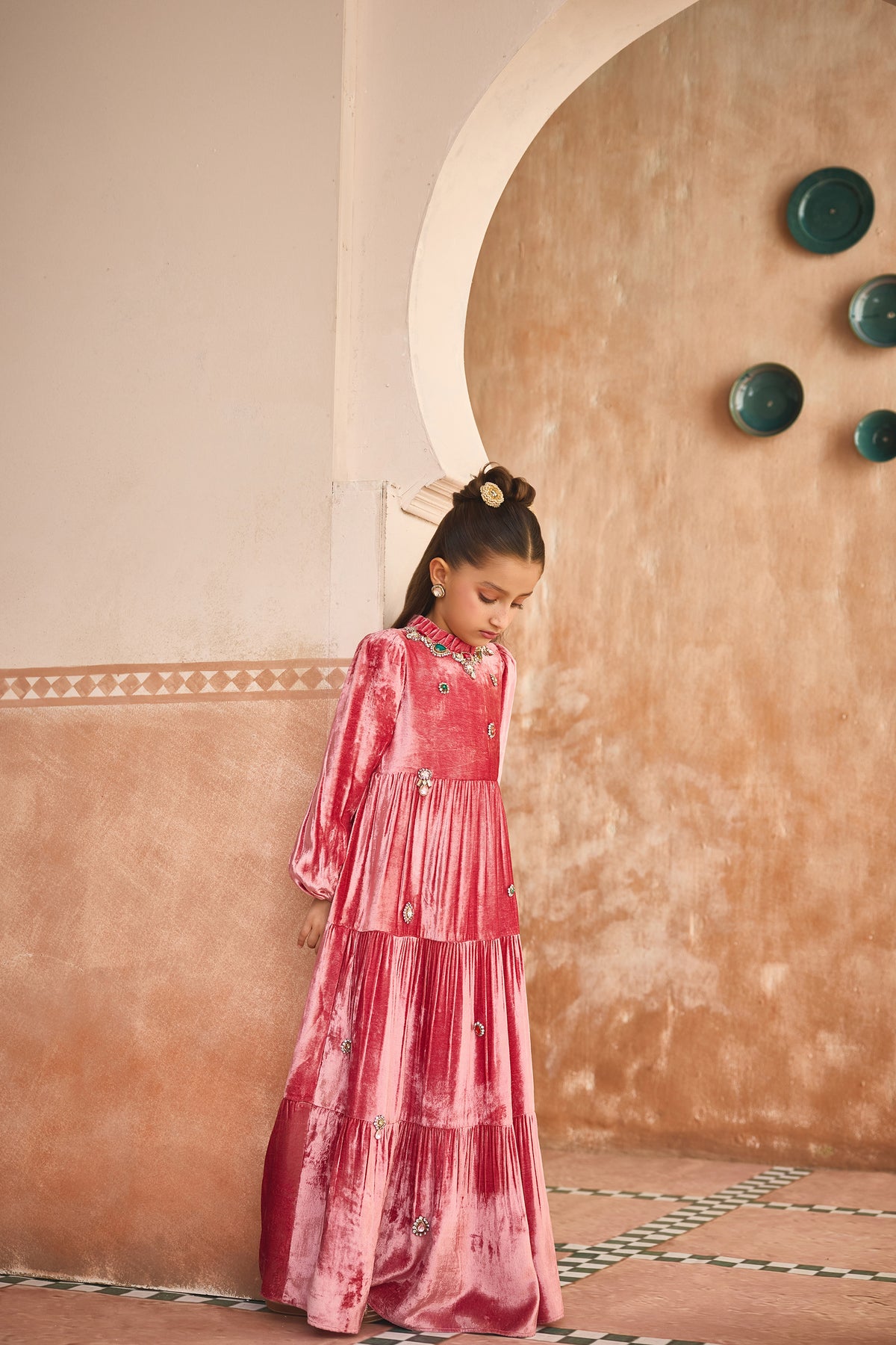 The Mulberry Tiered Velvet Dress