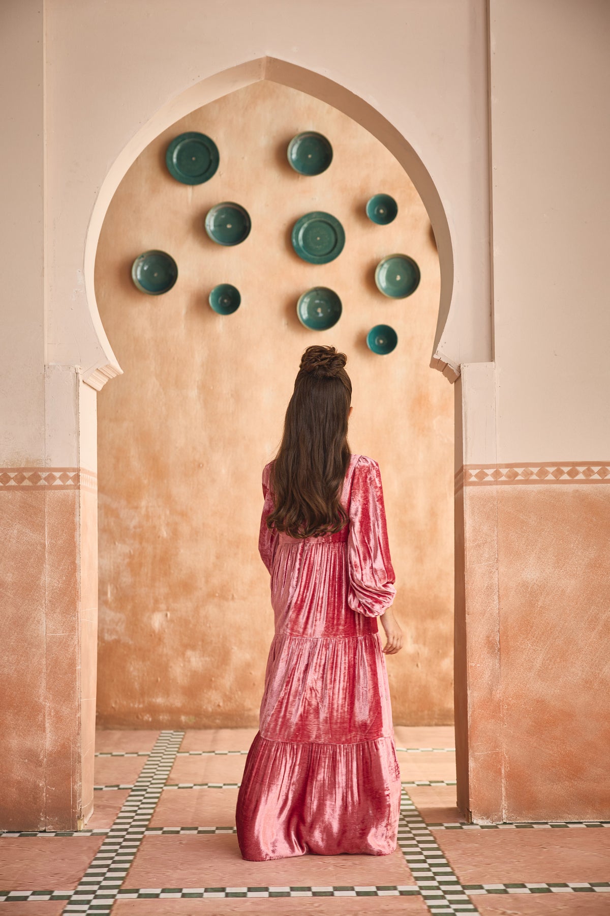 The Mulberry Tiered Velvet Dress