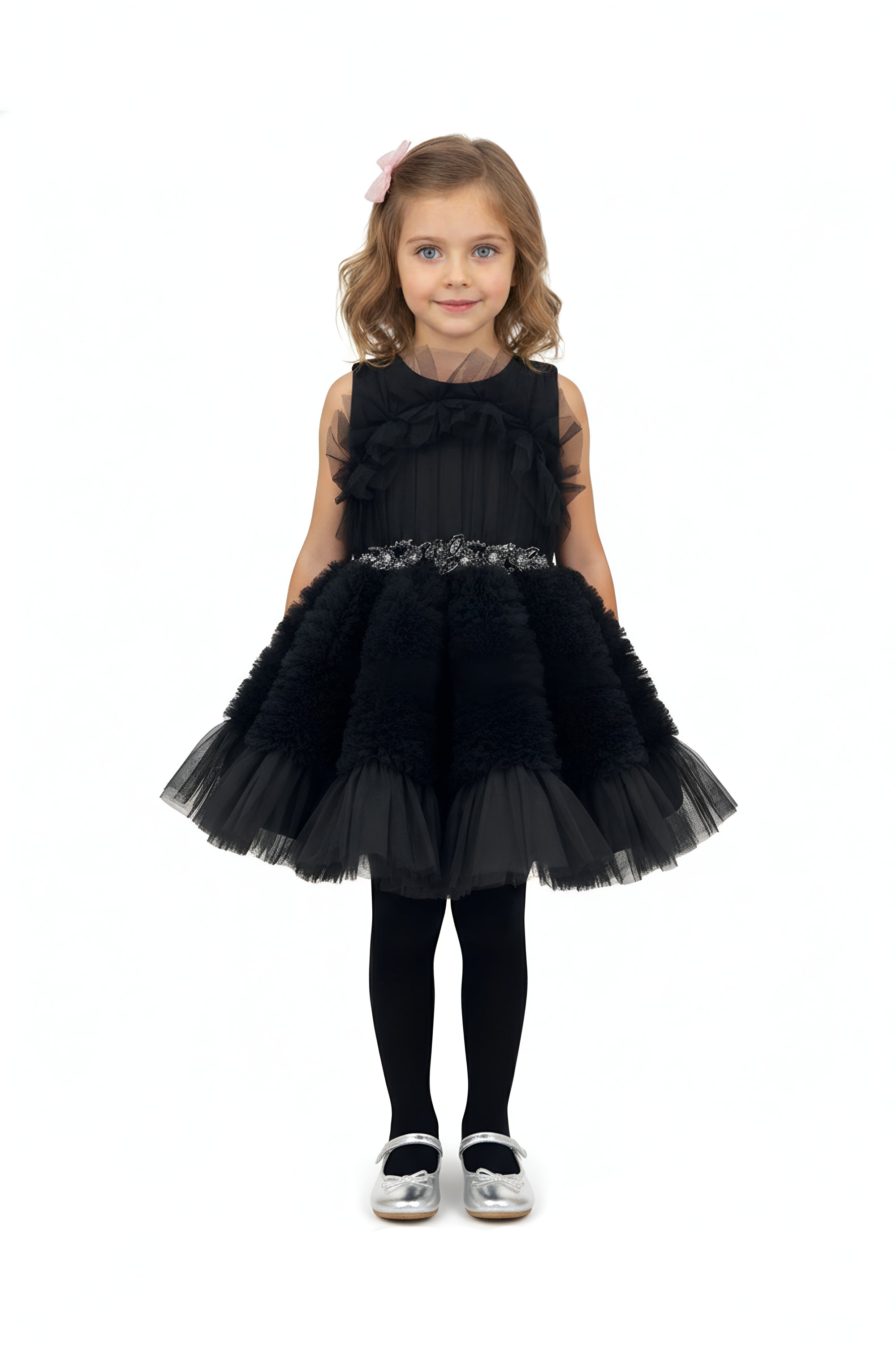 The Embellished Ariel Tulle Dress (Black)