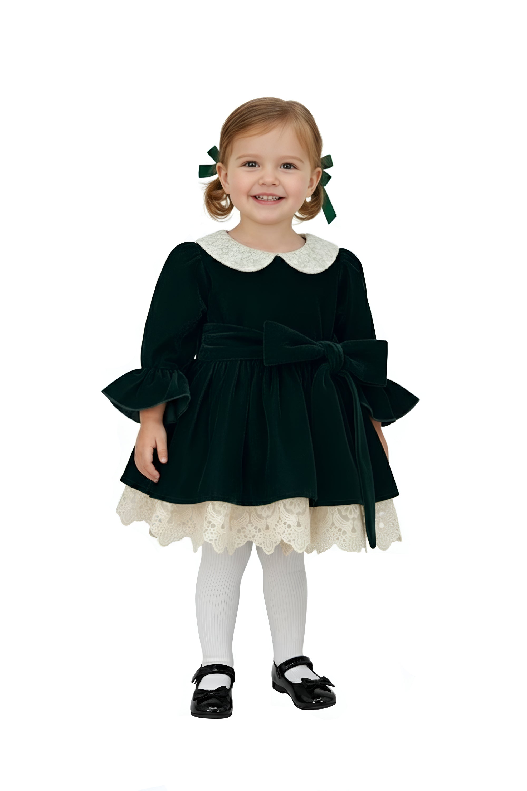 The Vintage Velvet Dress (Dark Green)