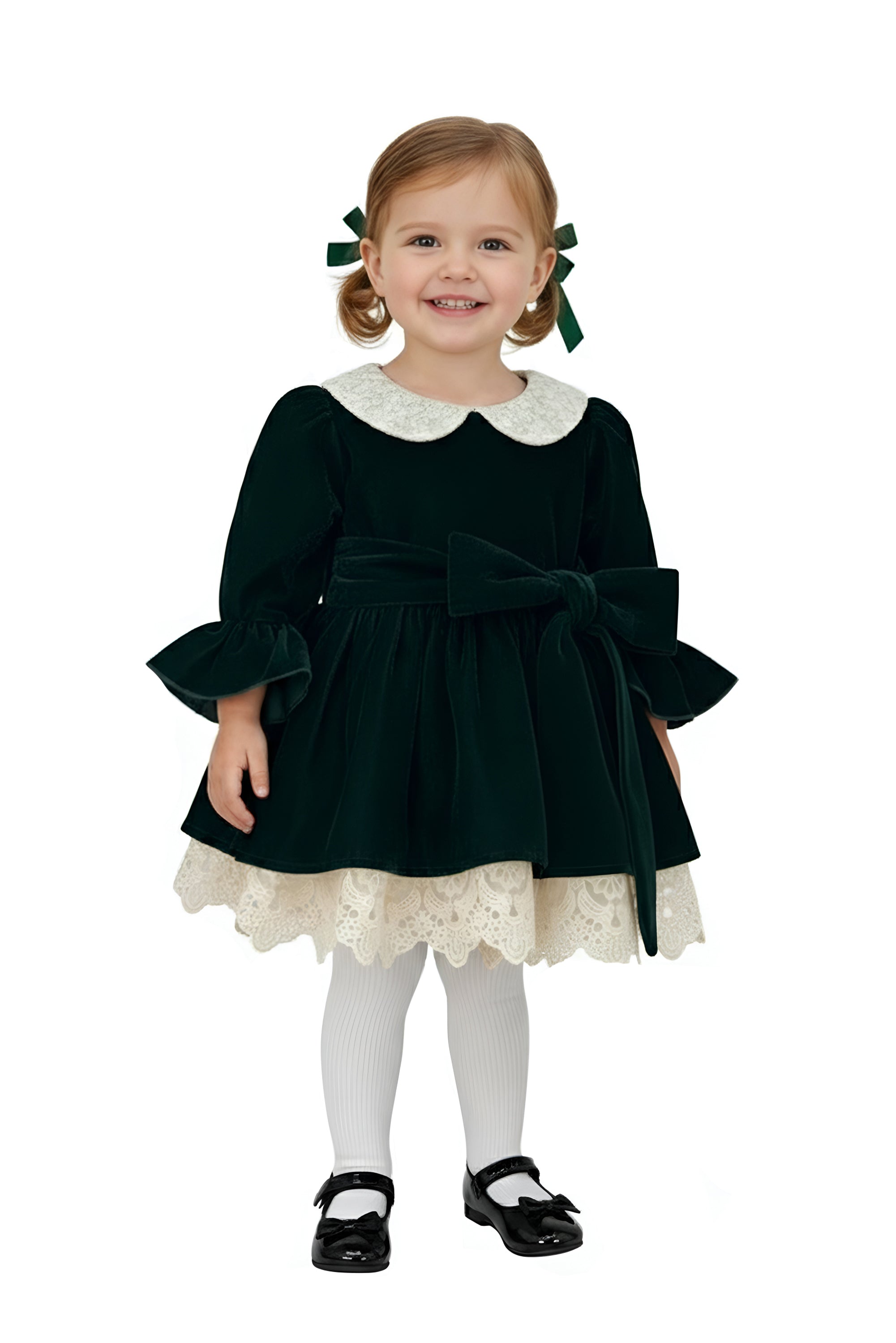 The Vintage Velvet Dress (Dark Green)