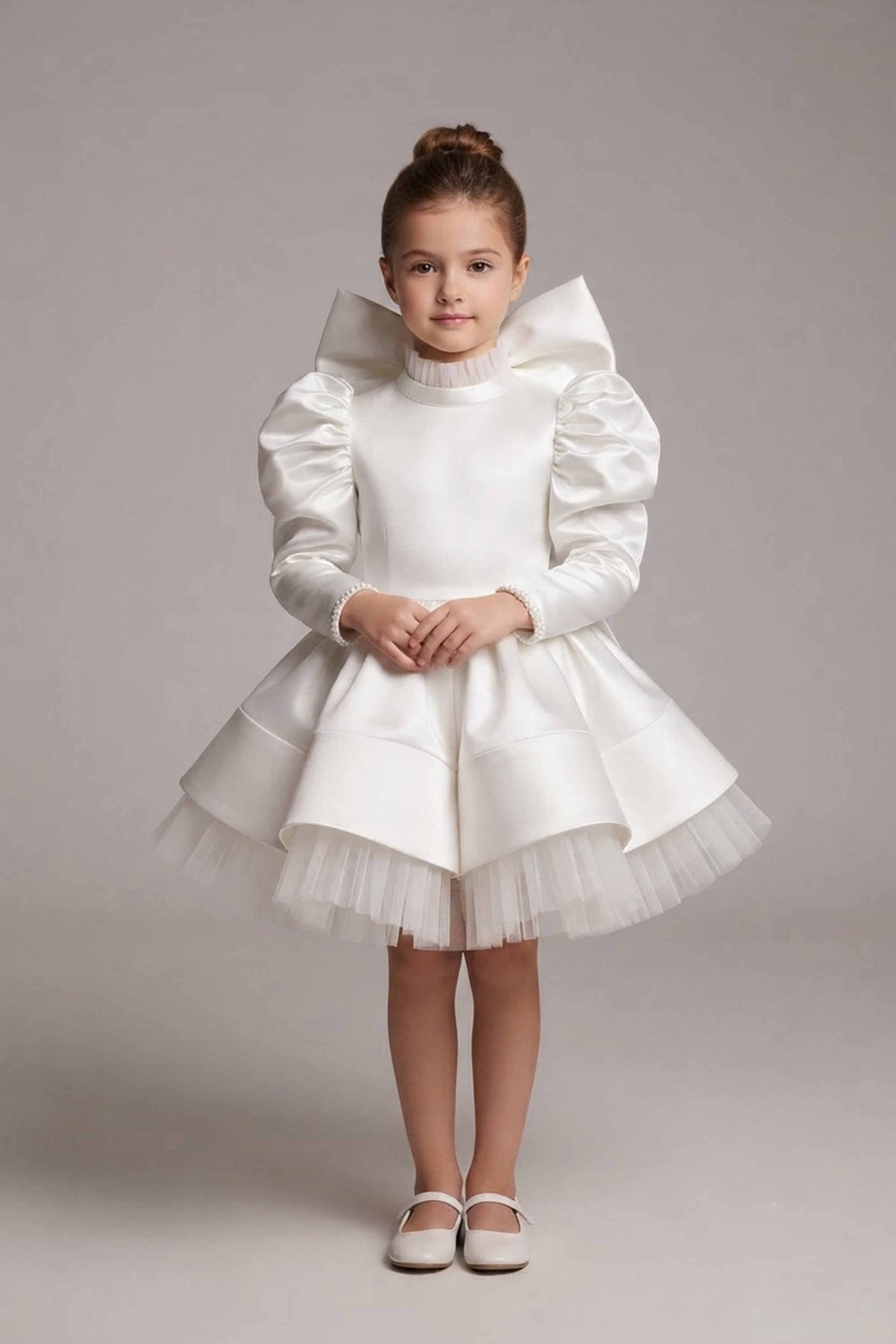 The Vivian Satin Full Sleeves Dress