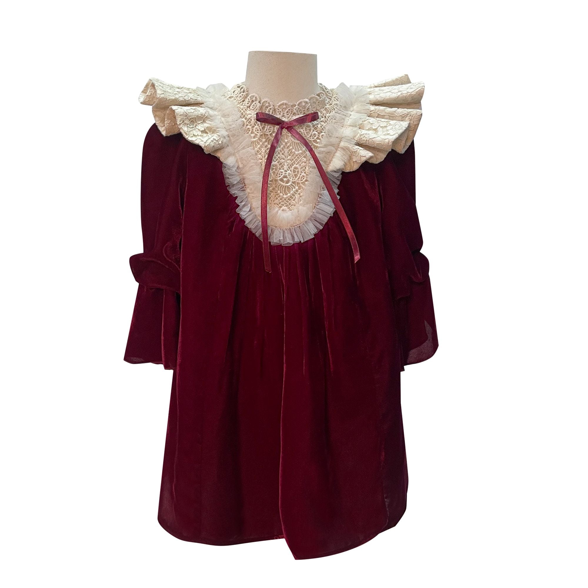 The Velvet Royalty Dress (Maroon)