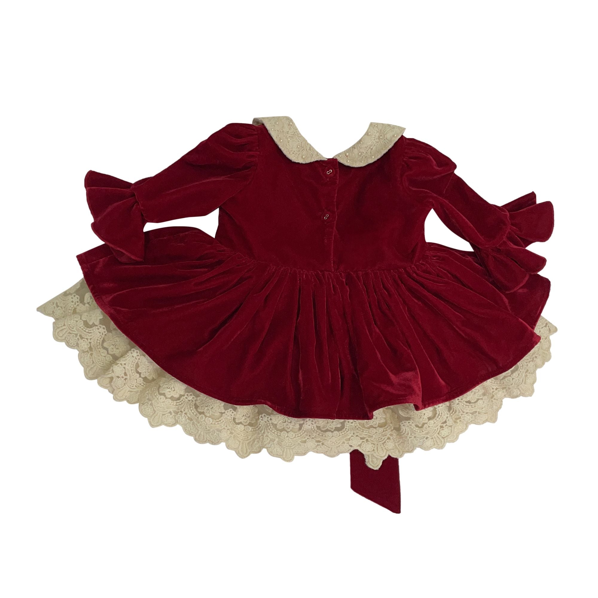 The Vintage Velvet Dress (Cherry Red)