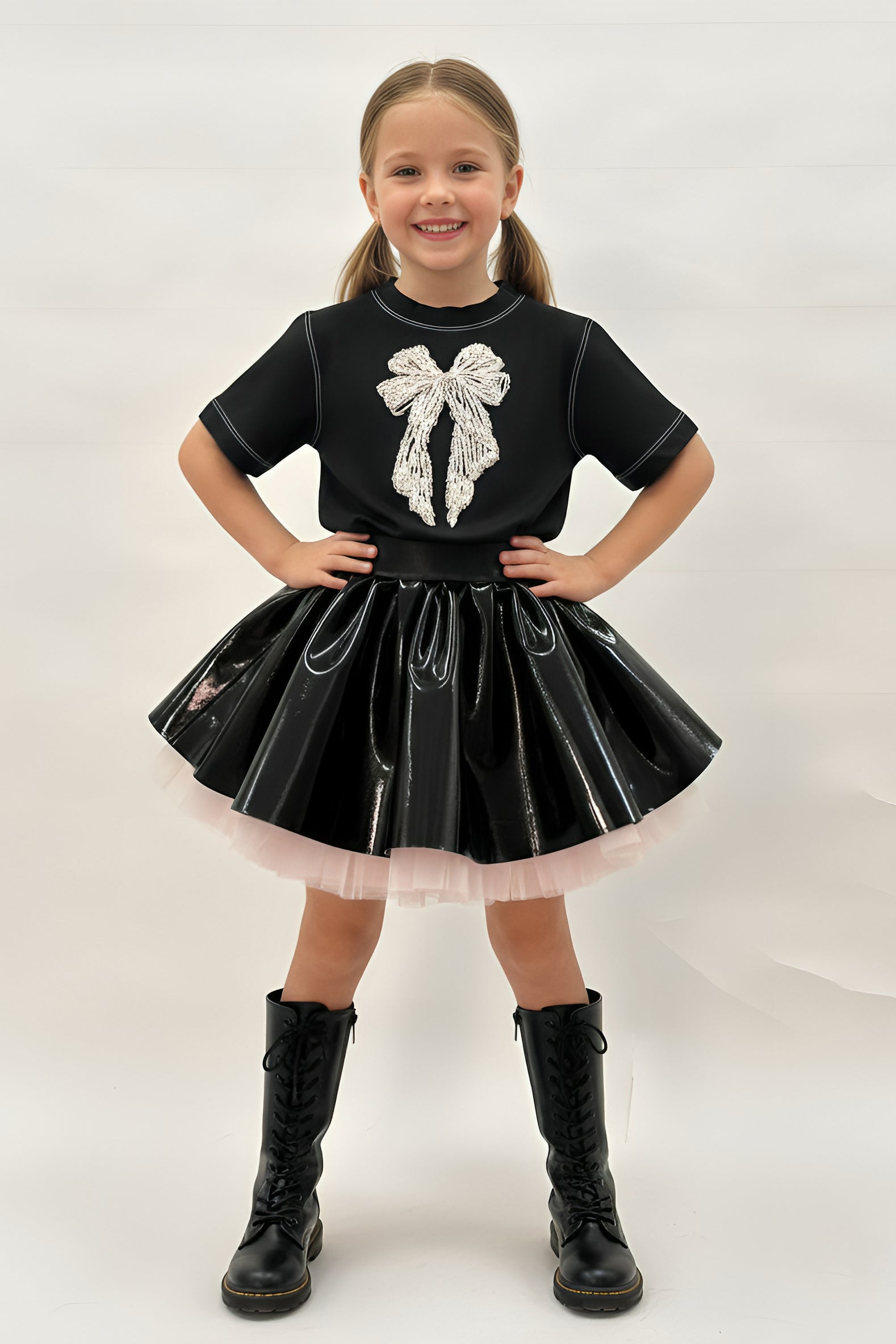 Midnight Bow Skirt & Top Set