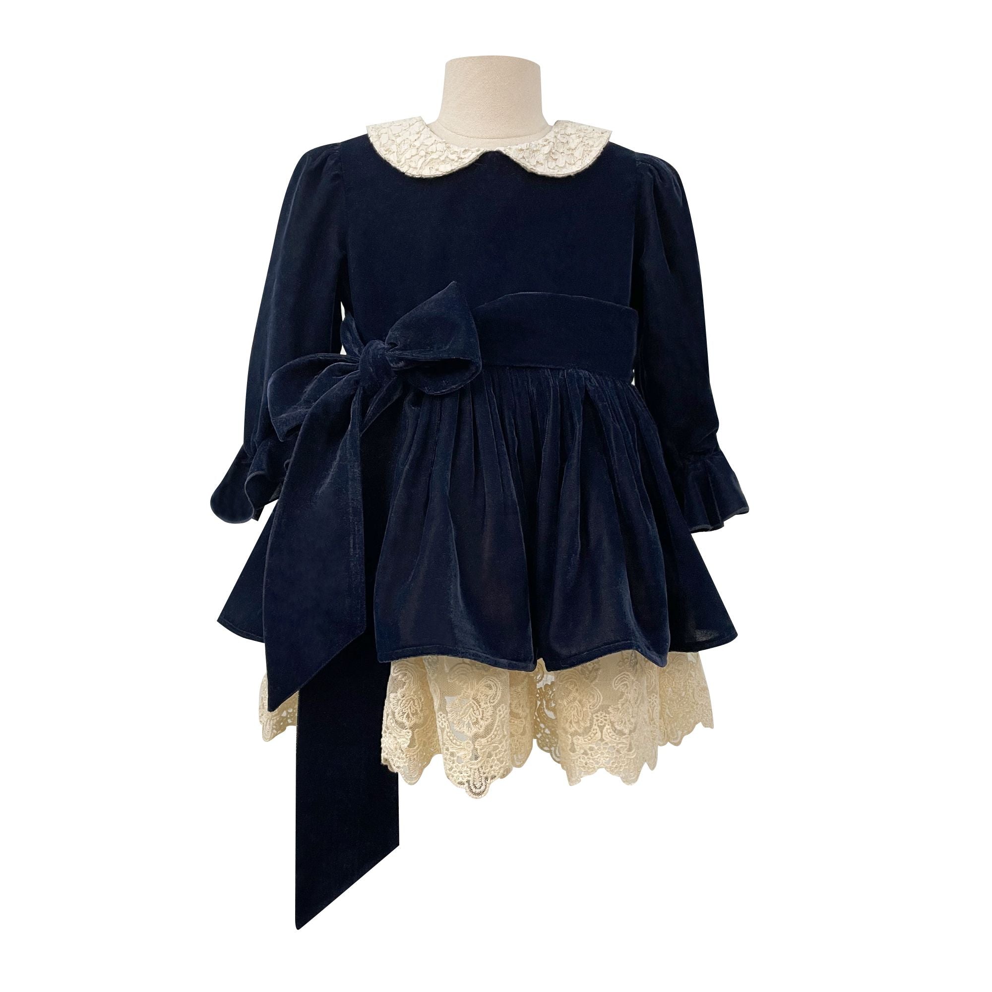 The Vintage Velvet Dress (Navy Blue)