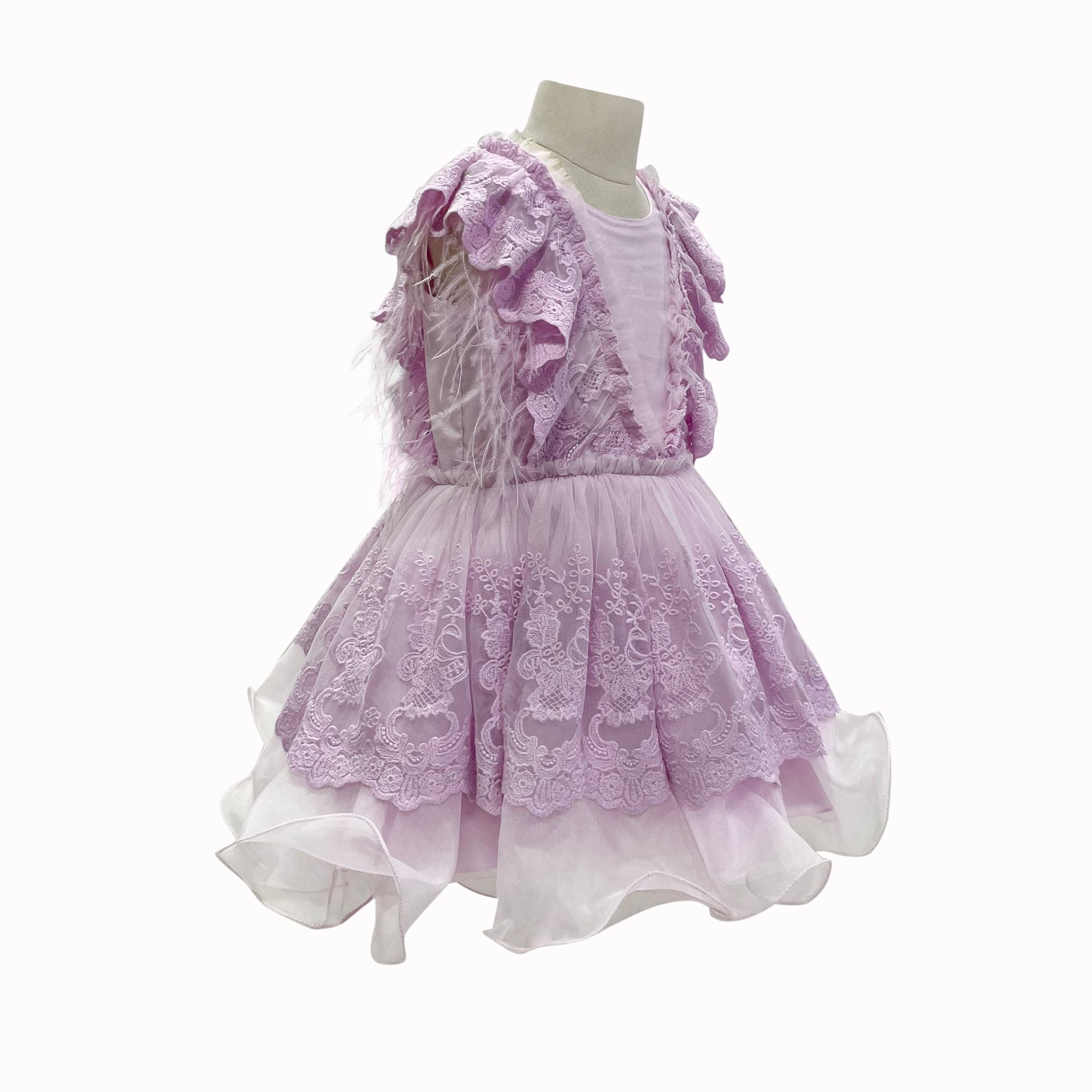 Voluminous Feather Fairy Dress (Purple)
