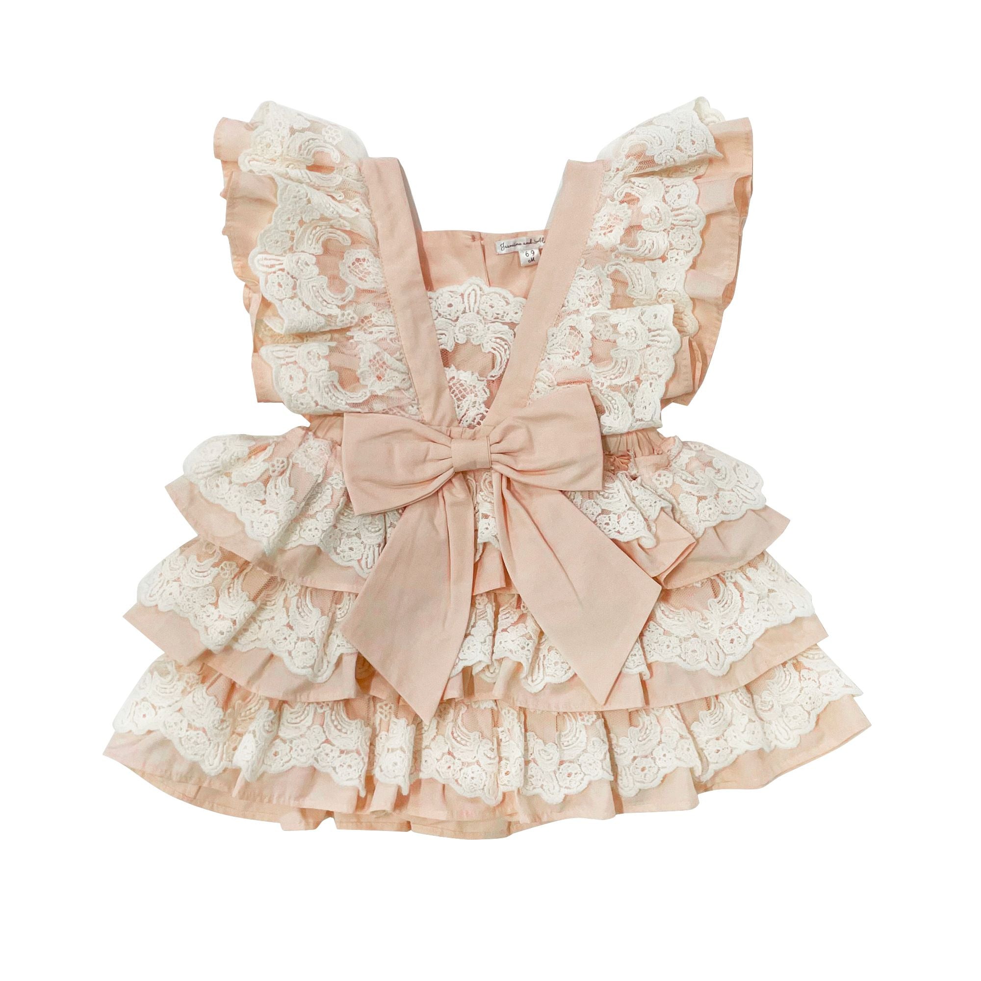 The Lacy Cotton Frill Dress (Peach)