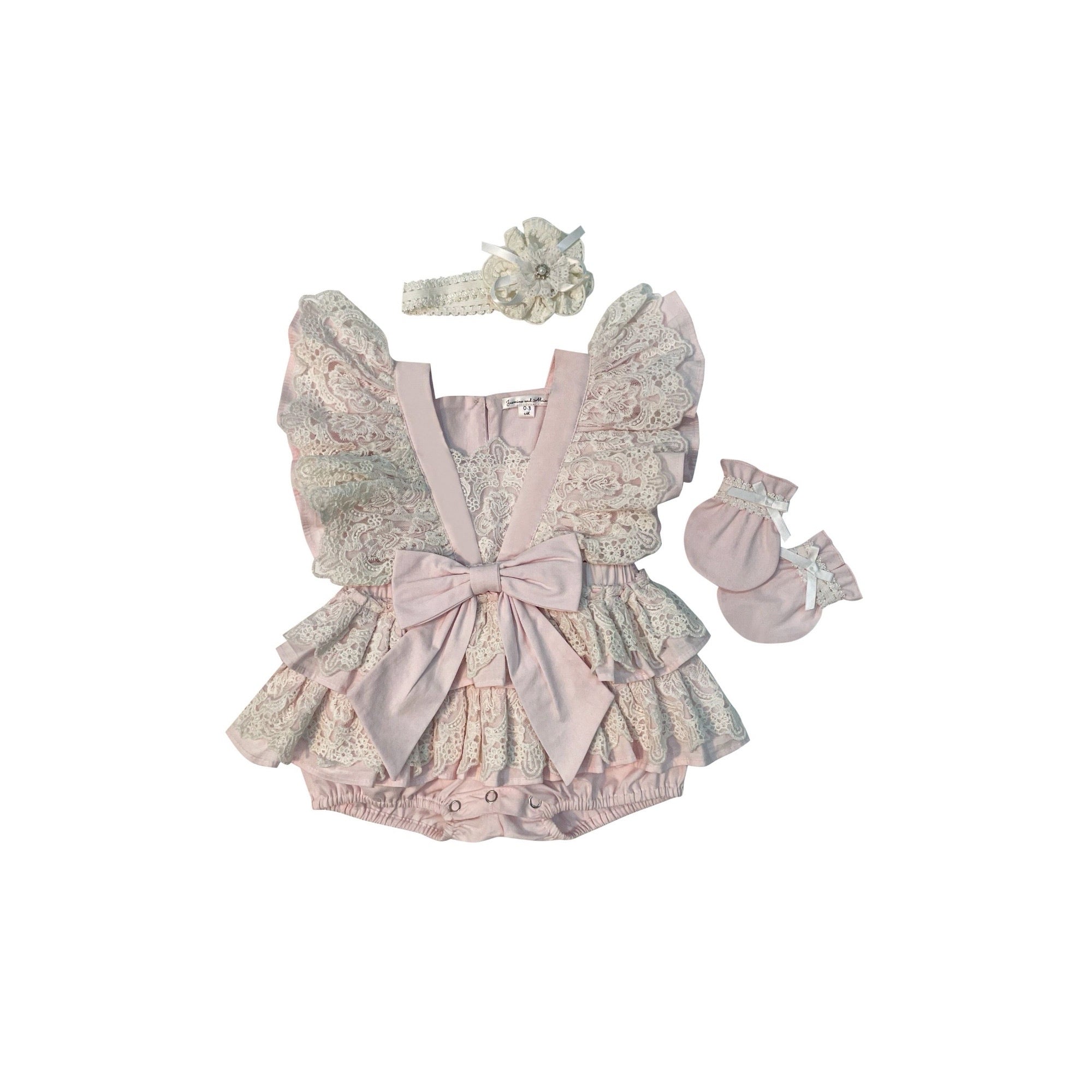 The Lacy Cotton Frill Romper Set